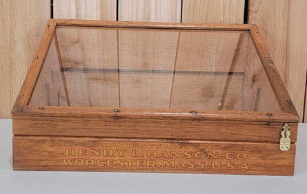 Slant-Front Oak Counter-Top Display Case