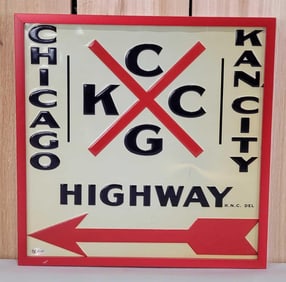 Chicago Kan. City Highway Metal Tacker Sign (TAC)