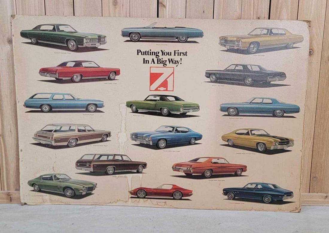 Early 1970's Chevrolet Full Line Cardboard Poster (TAC) (1 of 5)