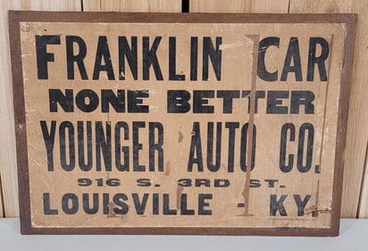 Franklin Car None Better "Younger Auto Co." Paper Poster Mounted