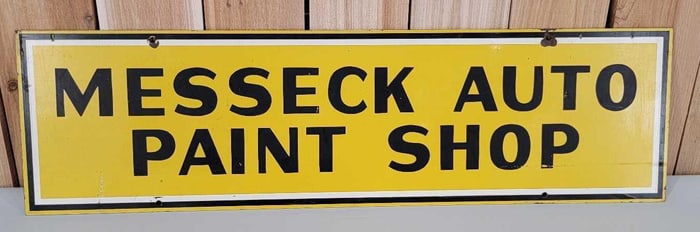 Messeck Auto Paint Shop Metal Sign