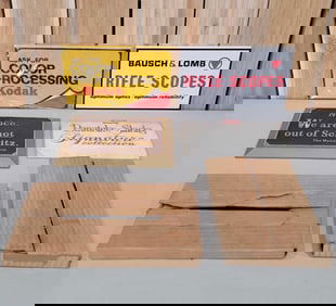 4-Small Plastic Signs Kodak, Levis, Schlitz and more