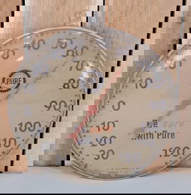 Pure w/Logo Round Thermometer