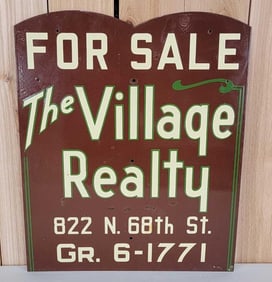 For Sale The Village Reality Porcelain Sign (TAC)