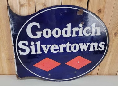 Goodrich Silvertowns w/Logo Porcelain Flange Sign (TAC)