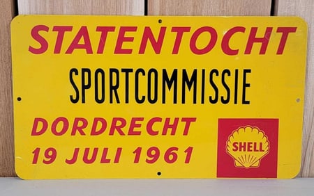 1961 Shell Logo Statentocht Rally Metal Sign