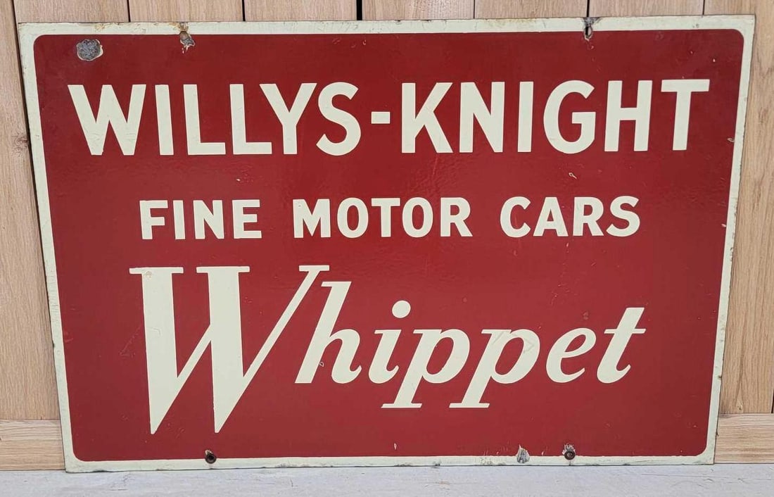 Willys-Knight Whippet Fine Motor Cars Porcelain Sign (TAC) (1 of 7)