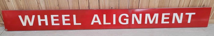 Large Wheel Alignment Porcelain Sign (TAC)