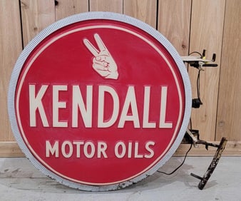 Kendall Motor Oil w/Logo Molded Plastic Lighted Sign