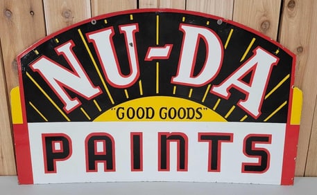 NU-DA Paints "Good Goods" Porcelain Sign (TAC)