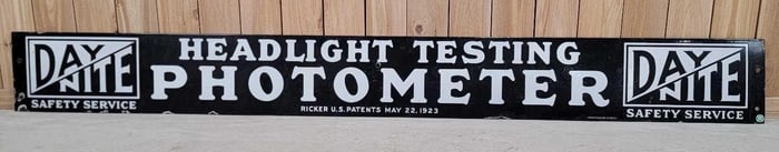 Day Nite Headlight Testing Porcelain Sign (TAC)