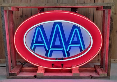 AAA Wood Neon Sign