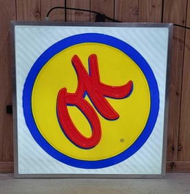 (Chevrolet) Ok Molded Plastic Insert Lighted Sign (TAC)