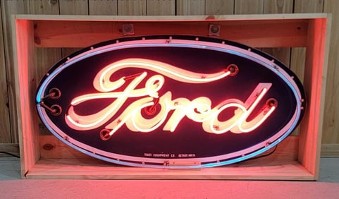 Ford Porcelain Oval Neon Sign (reproduction)