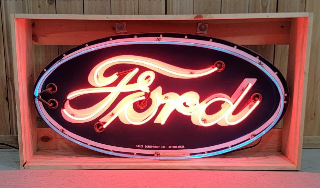 Ford Porcelain Oval Neon Sign (reproduction) (1 of 5)