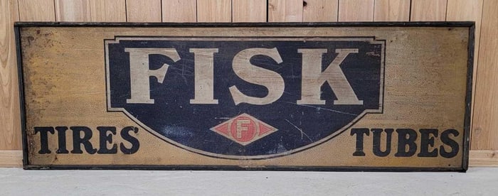 Fisk Tires Tubes Smaltz Painted Metal Sign (TAC)