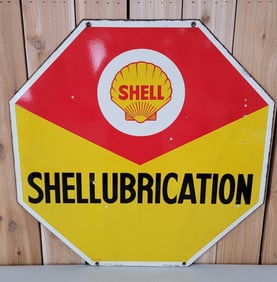 Shell Shellubrication w/Logo Porcelain Sign (TAC)