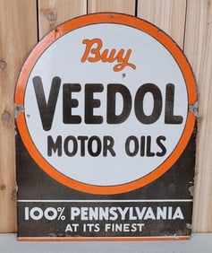 Buy Veedol Motor Oil "100% Pennsylvania" Porcelain Sign (TAC)