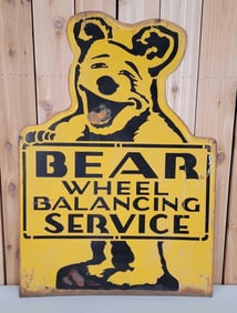 Bear Wheel Balancing Service w/Logo Metal Sign (TAC)