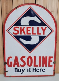 Skelly Gasoline "Buy it Here" Porcelain Sign (TAC)