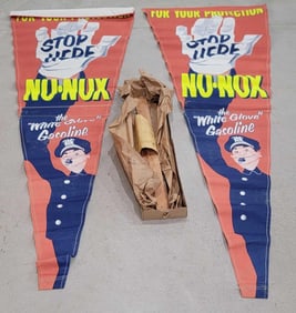 Pair of No-Nox "the White Glove Gasoline" Canvas Banners Set