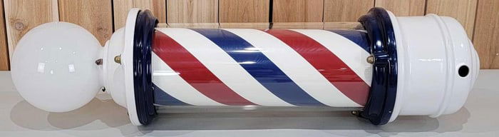 Koken Porcelain Lighted Barber Pole