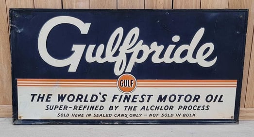 Gulfpride "The World's Finest Motor Oil" Metal Sign (TAC)