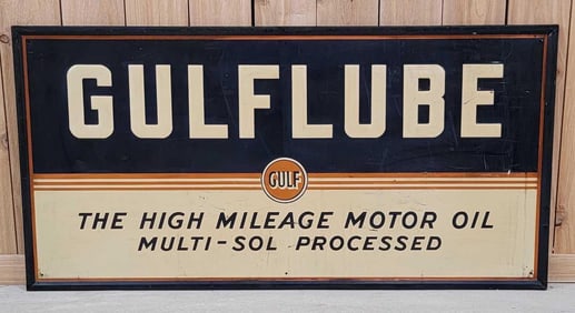 Gulflube "The High Mileage Motor Oil" Metal Sign (TAC)