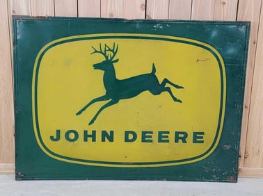 John Deere 4-Legged Logo Bubble Reflective Metal Sign (TAC)