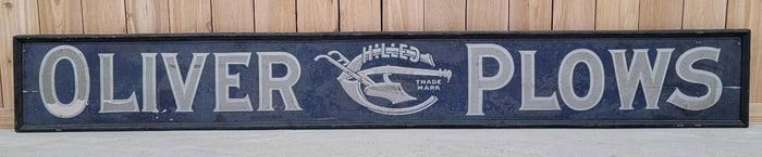 Oliver Chilled Plows w/Logo Smaltz Painted Wood Sign (TAC)