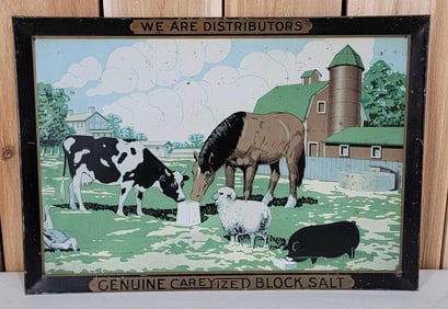 We Distributors Genuine Carey-ized Block Salt Metal Sign (TAC)