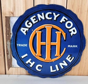 Agency for IHC Line w/Logo Porcelain Flange Sign (TAC)