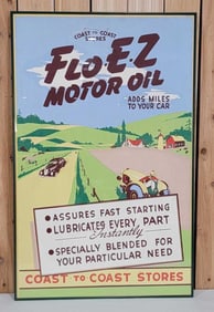 Coast-to-Coast Flo-E-Z Motor Oil Paper Poster Framed