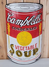 Hard to Find Campbell Vegetable Soup Porcelain Sign (TAC)