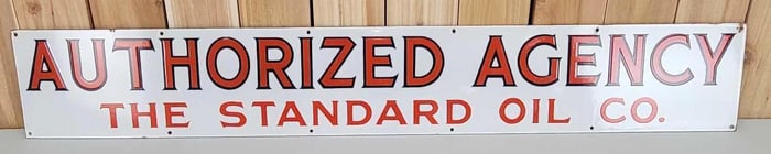 Early Authorized Agency The Standard Oil Co. Porcelain Tank Wagon Sign (TAC)