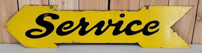 (Massey-Harris) Service Porcelain Arrow Sign (TAC)