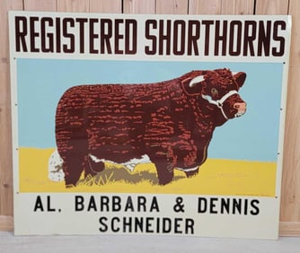 Registered Shorthorns w/Image Metal Sign (TAC)