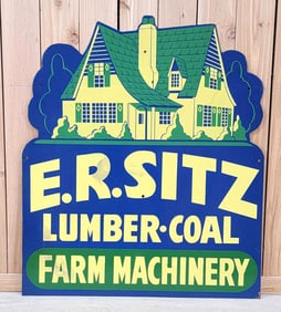 E.R. Sitz Lumber-Coal-Farm Machinery Metal Sign (TAC)