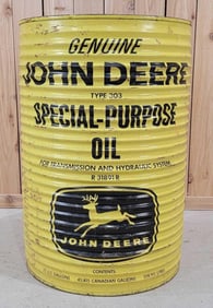John Deere w/4-Leg Logo Special Purpose Oil 55 Gallon Barrel