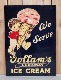 We Serve Gollam's Lebanon Ice Cream w/Image Metal Sign (TAC)