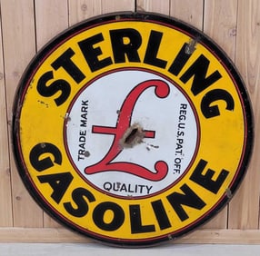 Sterling w/Logo Gasoline Porcelain Sign (TAC)