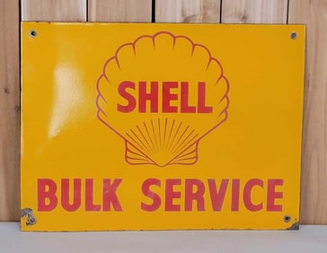 Shell Bulk Service w/Logo Porcelain Sign (TAC)