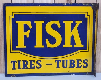 Fisk Tires-Tubes Porcelain Flange Sign (TAC)