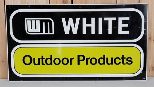 White Outdoor Products w/Logo Metal Sign (TAC)