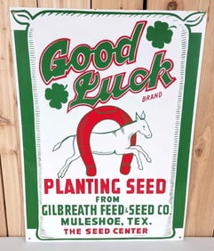 Good Luck Planting Seeds w/Logo Metal Sign (TAC)