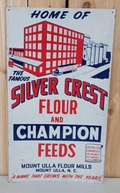 Silver Crest Flour & Champion Feeds Metal Sign (TAC)