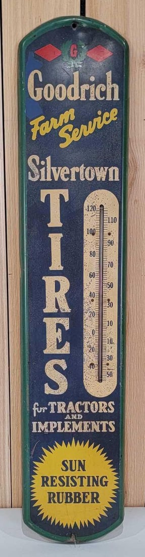 Goodrich Farm Service Slivertown Tires Metal Thermometer (TAC) (1 of 5)