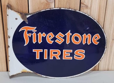 Firestone Tires Porcelain Flange Sign (TAC)
