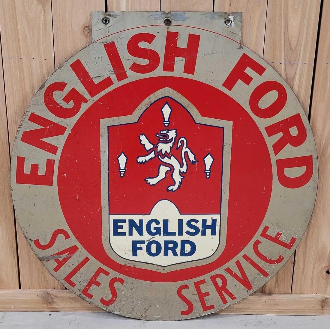 English Ford Sales & Service w/Logo Metal Sign (TAC) (1 of 7)