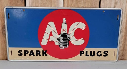 AC Spark Plugs w/Logo Metal Sign (TAC)